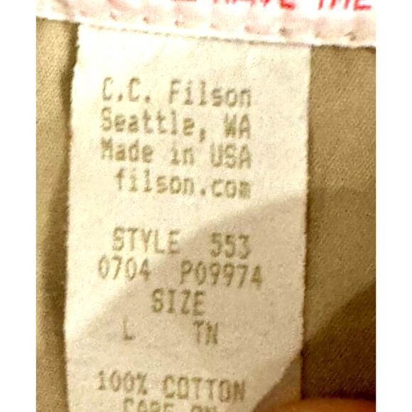 C C FILSON SAFARI JACKET WOMENS L UTILITY BEIGE COASTAL COWGIRL - Picture 8 of 9